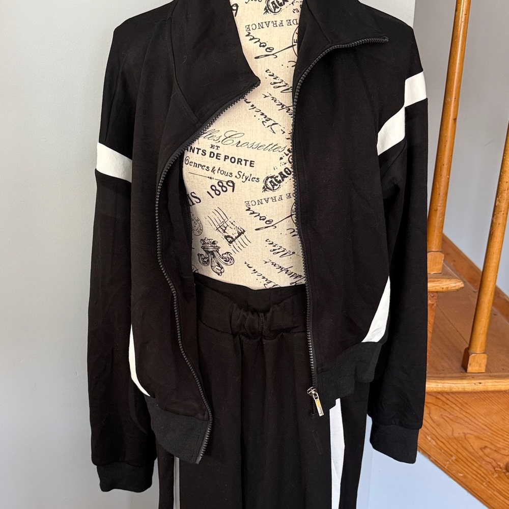 Women's Black and White Track Suit - Picture 2 of 6